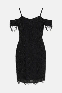 Coast Draped Bead Embellished Pencil Dress -Coast Sales Store bcc02472 black xl 3