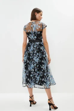 Coast Embellished And Embroidered Mesh Midi Dress -Coast Sales Store bcc02519 navy xl 2