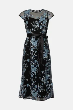 Coast Embellished And Embroidered Mesh Midi Dress -Coast Sales Store bcc02519 navy xl 3