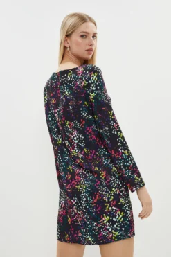 Coast Seam Detail Crepe Shift Dress -Coast Sales Store bcc02520 multi xl 2