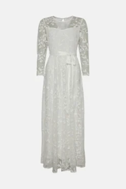 Coast All Over Embroidered Long Sleeve Maxi Dress -Coast Sales Store bcc02522 ivory xl 3
