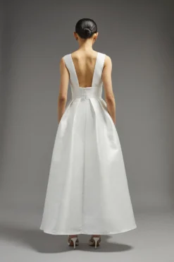 Coast Structured Deep V Full Maxi Dress​ -Coast Sales Store bcc02524 ivory xl 2