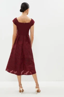 Coast Petite Bardot Neck Embroidered Midi Dress -Coast Sales Store bcc02561 aubergine xl 2