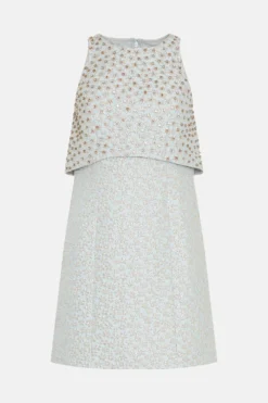 Coast Overlay Embellished Jacquard Mini Dress -Coast Sales Store bcc02587 pale20blue xl 3