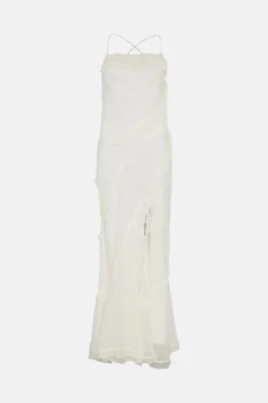 Coast Ruffle Detail Tiered Hem Maxi Dress -Coast Sales Store bcc02595 ivory xl 3