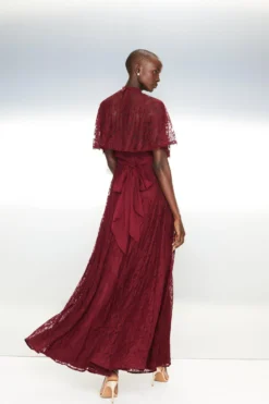 Coast Lace Skirt Crinkle Chiffon Maxi Dress -Coast Sales Store bcc02605 aubergine xl 2 scaled