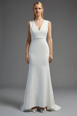 Coast Sleeveless Deep V Maxi Dress With Train