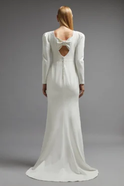 Coast Bow Back Detail Maxi Dress With Train -Coast Sales Store bcc02674 ivory xl 2