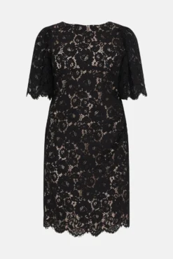 Coast Plus Size Lace Flare Sleeve Pencil Dress -Coast Sales Store bcc02709 black nude xl 3