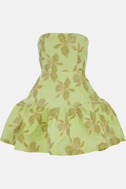 Coast Jacquard Bandeau Full Skirt Mini Dress -Coast Sales Store bcc02722 lime xl 3