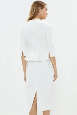 Coast Premium Fold Over Button Detail Pencil Dress -Coast Sales Store bcc02723 ivory xl 2 scaled