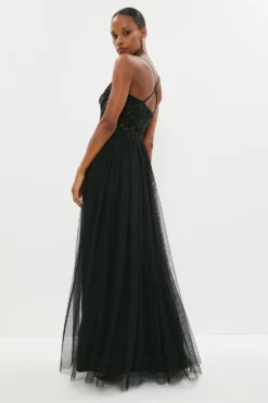 Coast Embellished Bodice Cami Tulle Maxi Dress -Coast Sales Store bcc02746 black xl 2