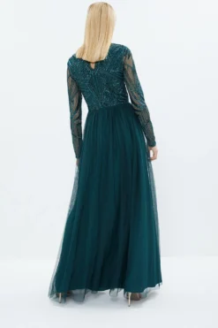 Coast Embellished Bodice Long Sleeve Maxi Dress -Coast Sales Store bcc02749 forest xl 2