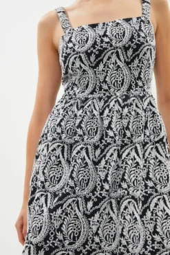 Coast Broderie Square Neck Midi Dress -Coast Sales Store bcc02757 mono xl 1