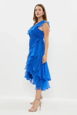 Coast Plus Size Ruffle Wrap Dress -Coast Sales Store bcc02764 cobalt xl 1