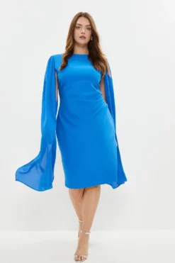 Coast Plus Size Cape Sleeve Pencil Dress