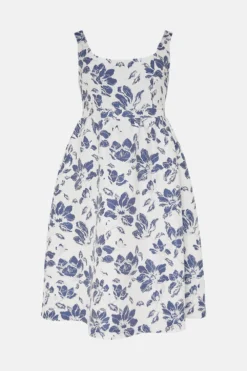 Coast Plus Size Premium Jacquard Corset Midi Dress​ -Coast Sales Store bcc02809 blue xl 3