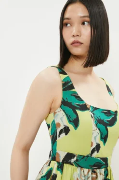 Coast Premium Jacquard Corset Midi Dress​ -Coast Sales Store bcc02815 green xl 5