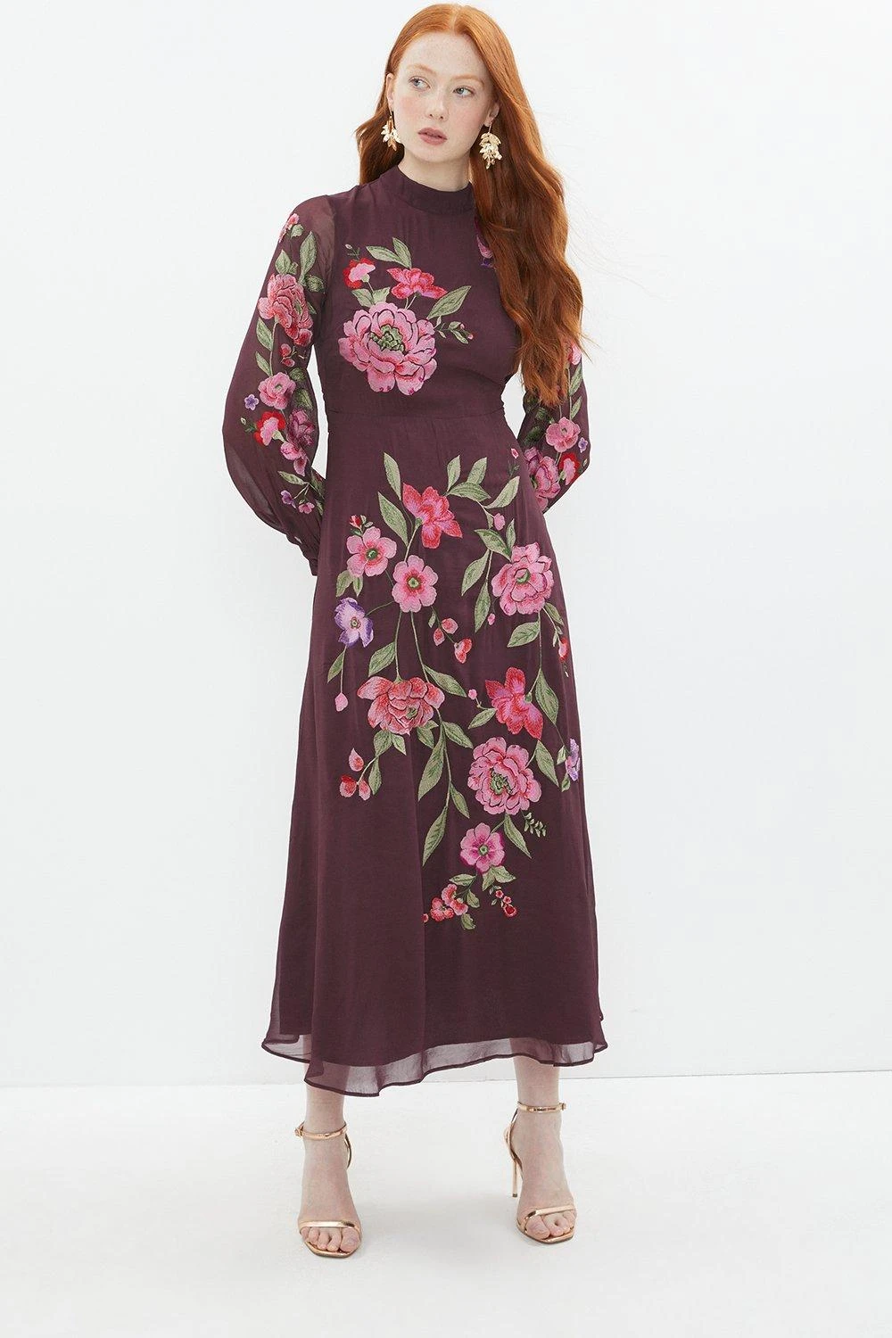 Coast Alexandra Gallagher Floral Embroidered Midi Dress 1 Coast Alexandra Gallagher Floral Embroidered Midi Dress