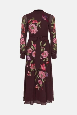 Coast Alexandra Gallagher Floral Embroidered Midi Dress 7 Coast Alexandra Gallagher Floral Embroidered Midi Dress -Coast Sales Store bcc02861 merlot xl 3
