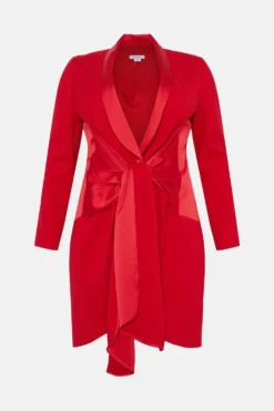 Coast Plus Size Premium Tie Front Blazer Dress -Coast Sales Store bcc02867 red xl 3