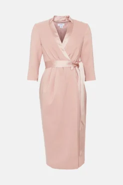 Coast Premium Notch Neck Wrap Dress -Coast Sales Store bcc02870 blush xl 3