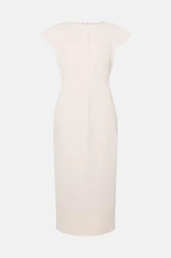 Coast Premium Pleat Detail Cap Sleeve Pencil Dress -Coast Sales Store bcc02882 blush xl 3