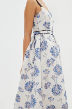 Coast Petite Jacquard Midi Dress With Tipped Detail -Coast Sales Store bcc02883 blue xl 5