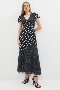 Coast Polka Dot Ruffle Midi Dress
