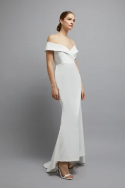 Coast Bardot Cross Front Puddle Hem Maxi Dress -Coast Sales Store bcc02892 ivory xl 5 scaled