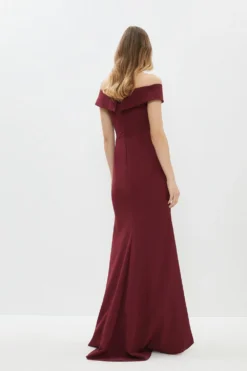 Coast Bardot Cross Front Puddle Hem Maxi Dress -Coast Sales Store bcc02893 burgundy xl 2