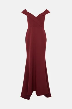 Coast Bardot Cross Front Puddle Hem Maxi Dress -Coast Sales Store bcc02893 burgundy xl 3
