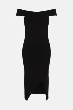 Coast Cross Front Bardot Pencil Dress -Coast Sales Store bcc02894 black xl 3