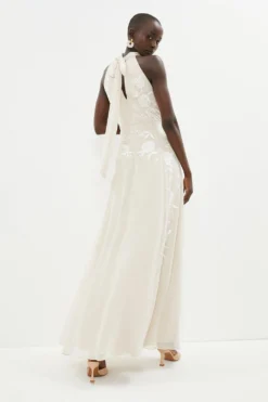 Coast Embroidered Halter Neck Maxi Dress  -Coast Sales Store bcc02907 ivory xl 2