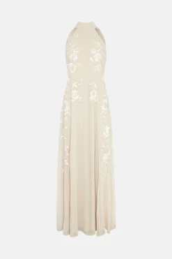 Coast Embroidered Halter Neck Maxi Dress  -Coast Sales Store bcc02907 ivory xl 3