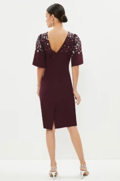 Coast Petite Jewel Jersey Flare Sleeve Dress -Coast Sales Store bcc02957 merlot xl 2