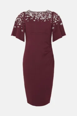 Coast Petite Jewel Jersey Flare Sleeve Dress -Coast Sales Store bcc02957 merlot xl 3