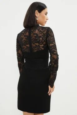 Coast Lace Detail Knitted Mini Dress -Coast Sales Store bcc02984 black xl 2