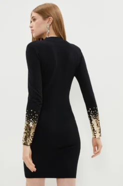 Coast Funnel Neck Knitted Mini Dress -Coast Sales Store bcc02987 black xl 2