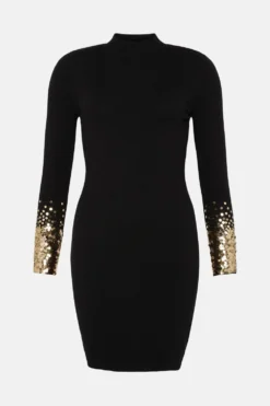 Coast Funnel Neck Knitted Mini Dress -Coast Sales Store bcc02987 black xl 3