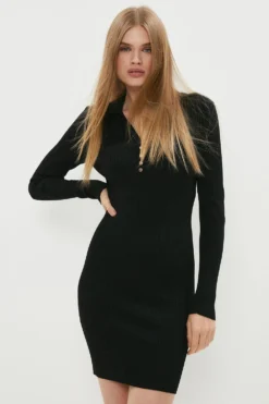 Coast Collared Knitted Mini Dress