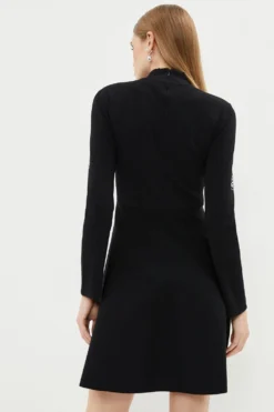 Coast Hot Fix Stud Flippy Knitted Dress -Coast Sales Store bcc03012 black xl 2