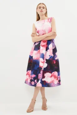 Coast Peony Full Skirted Structured Dress