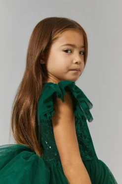 Coast Girls Sequin Top Full Skirt Dress -Coast Sales Store bcc03029 forest xl 1