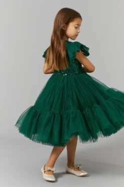 Coast Girls Sequin Top Full Skirt Dress -Coast Sales Store bcc03029 forest xl 2