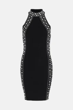 Coast Ribbed Embellished Mini Dress -Coast Sales Store bcc03047 black xl 3