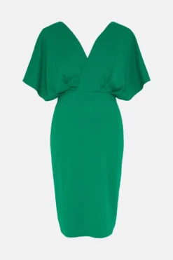 Coast V Neck Crepe Cape Pencil Dress -Coast Sales Store bcc03088 green xl 3