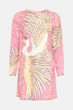 Coast Dress With Bird Embellishment -Coast Sales Store bcc03095 pink xl 3