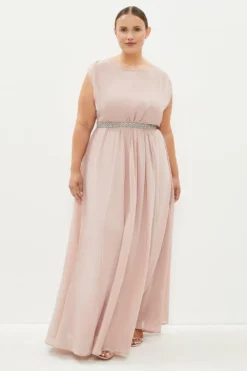 Coast Plus Size Embellished Belt Maxi Dress