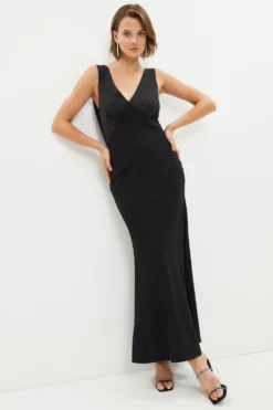 Coast Slip Dress With Tie Back -Coast Sales Store bcc03112 black xl 4